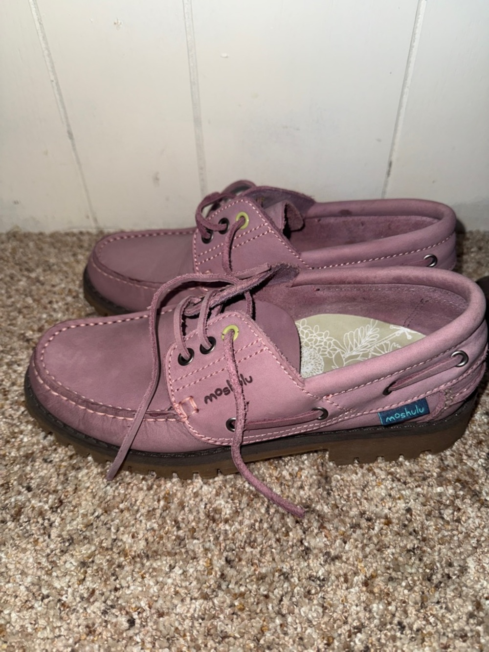 Moshulu Mauve Leather Boat Shoes